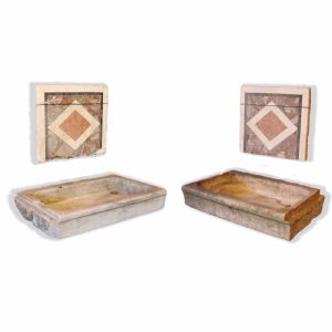 Pair of marble fountains, He and She. 18th century